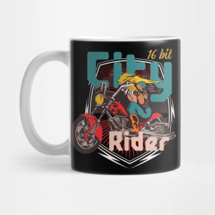 City rider retro video game 16 bit cartridge Mug